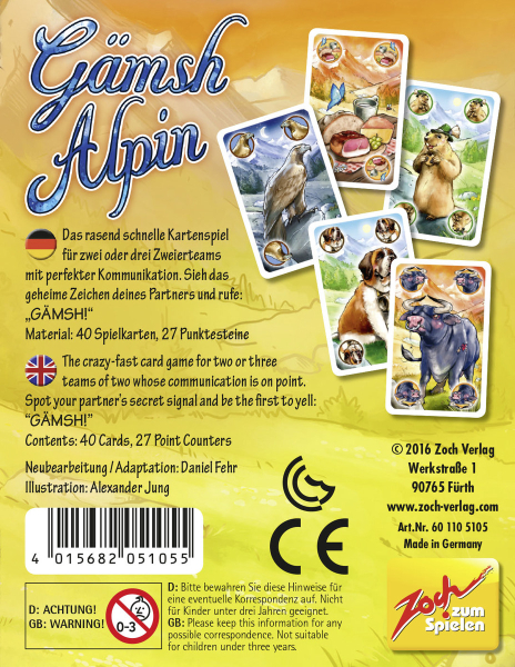 Zoch 601105105 - Gämsh Alpin, Kartenspiel